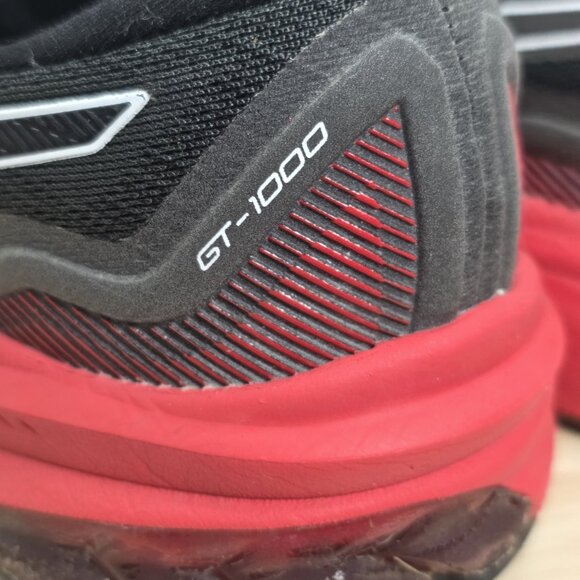 Mens size 8 - Asics Gel GT 1000 11 Athletic Running Shoes Black Red - Picture 8 of 10